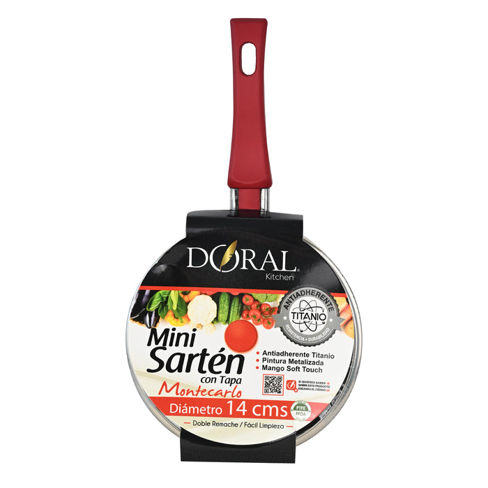 Mini Sartén Aluminio con Fondo Titanio 14 cm - Línea Montecarlo - COMPRA MÍNIMA 12 UNIDADES