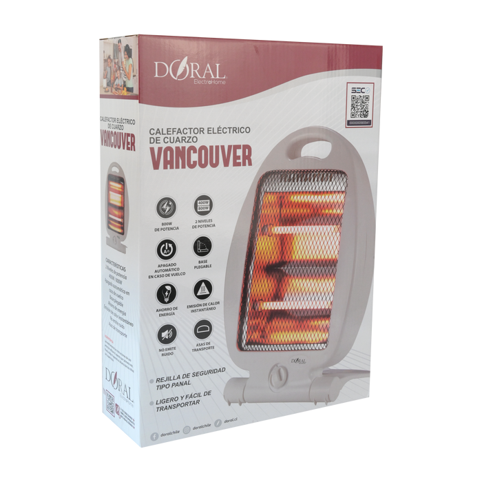 Calefactor Eléctrico Quarzo Vancouver 800W - COMPRA MÍNIMA 6 UNIDADES