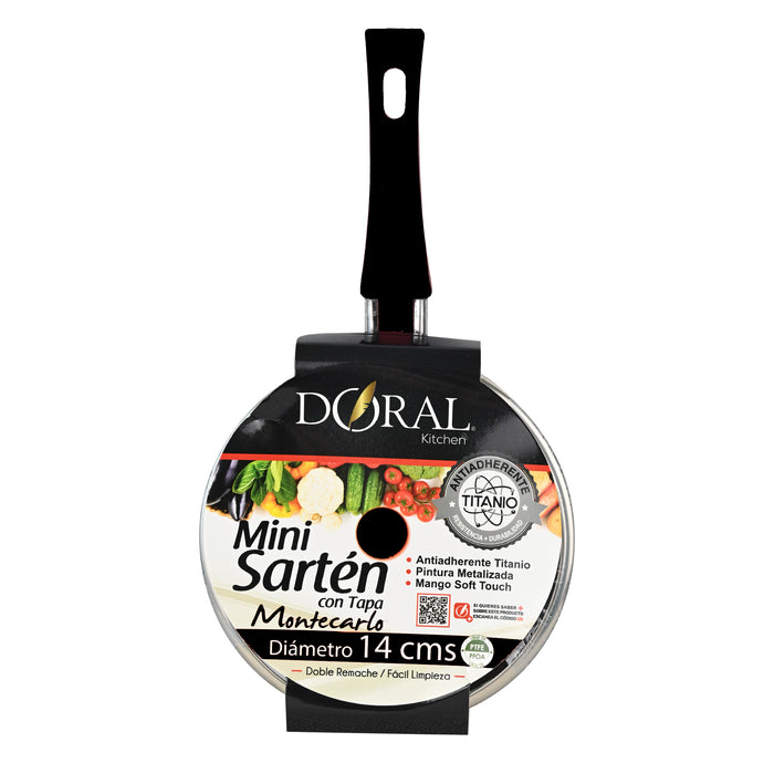 Mini Sartén Aluminio con Fondo Titanio 14 cm - Línea Montecarlo - COMPRA MÍNIMA 12 UNIDADES