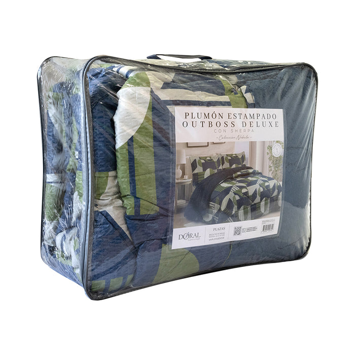 Plumón Estampado Outboss Deluxe con Sherpa Colección Nebula  - COMPRA MÍNIMA 6 UNIDADES en 1.5 Y 2.0 PLAZAS - COMPRA MÍNIMA 5 UNIDADES en 2.5 Y 3.5 PLAZAS