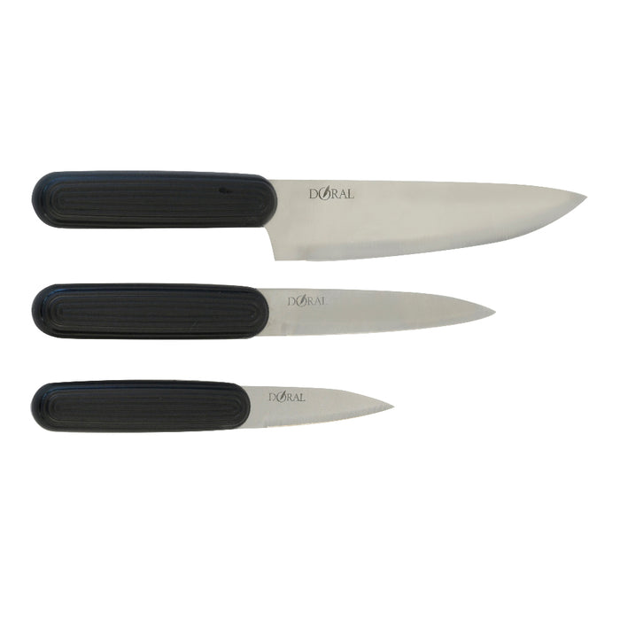 Set Utensilios Cocina Essential 5 Piezas: 3 Cuchillos + 1 Pelador + 1 Tijera - COMPRA MÍNIMA 24 UNIDADES