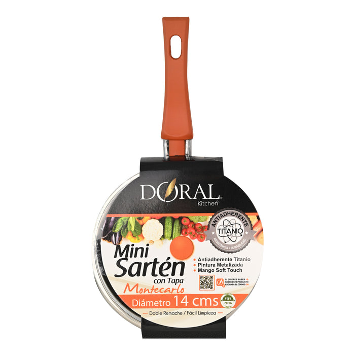 Mini Sartén Aluminio con Fondo Titanio 14 cm - Línea Montecarlo - COMPRA MÍNIMA 12 UNIDADES