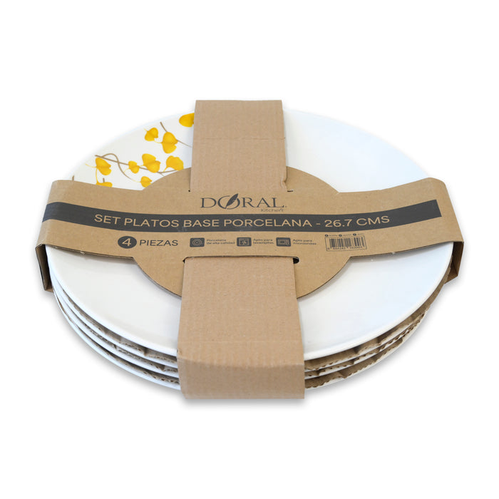 Set 4 Platos Base Porcelana 26.7 cm - Doral Kitchen - COMPRA MÍNIMA 6 UNIDADES