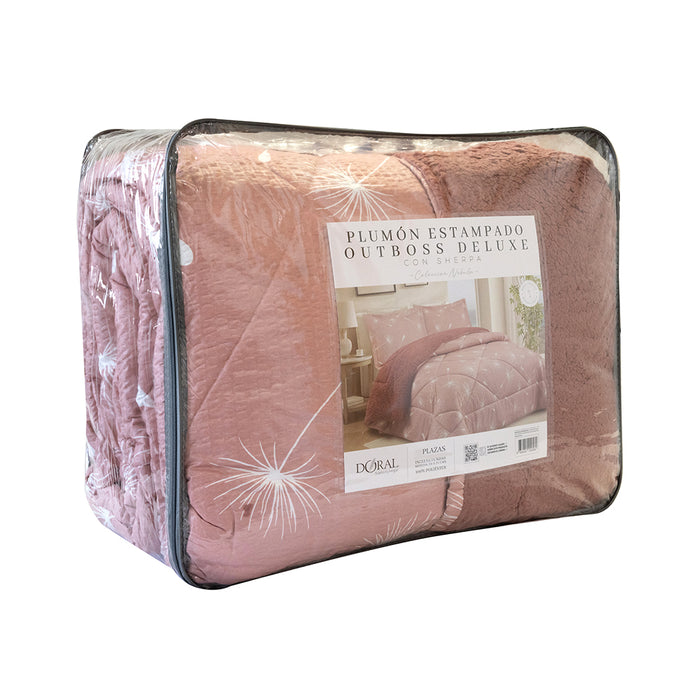 Plumón Estampado Outboss Deluxe con Sherpa Colección Nebula  - COMPRA MÍNIMA 6 UNIDADES en 1.5 Y 2.0 PLAZAS - COMPRA MÍNIMA 5 UNIDADES en 2.5 Y 3.5 PLAZAS