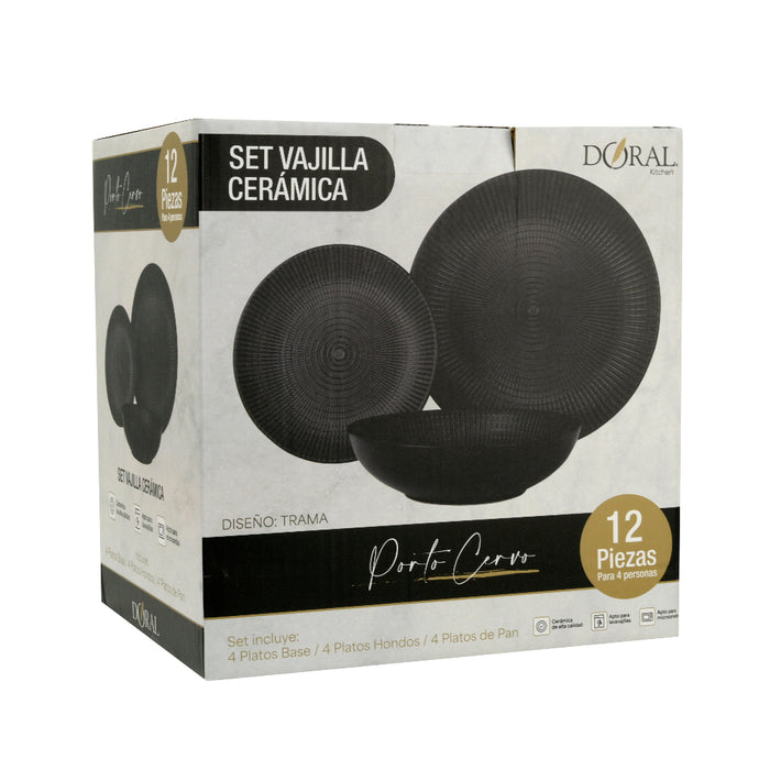 Vajilla Cerámica 12 Piezas Colección Porto Cervo