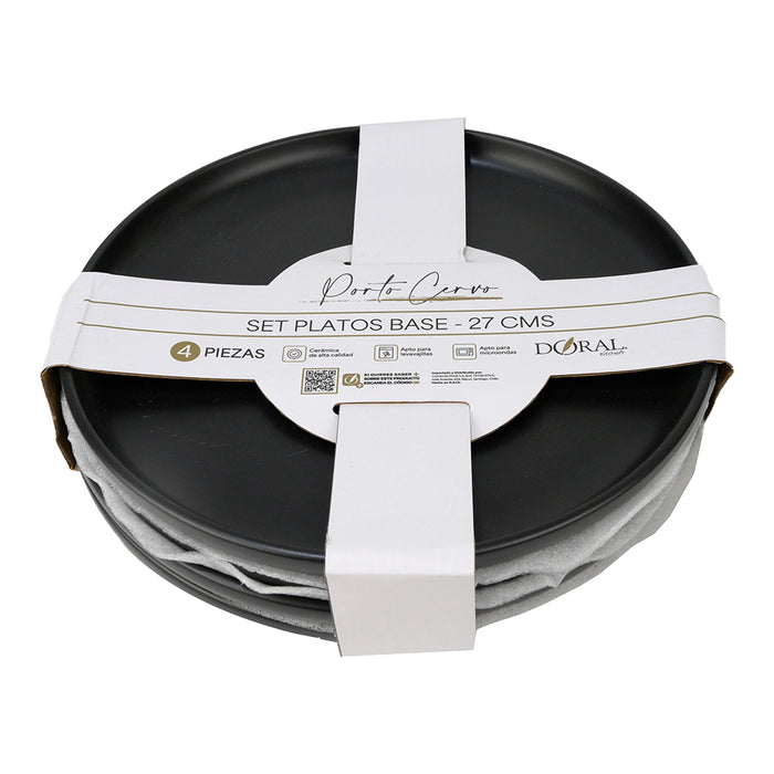 Set de 4 Platos Base 27 cm - Porto Cervo - COMPRA MÍNIMA 4 UNIDADES