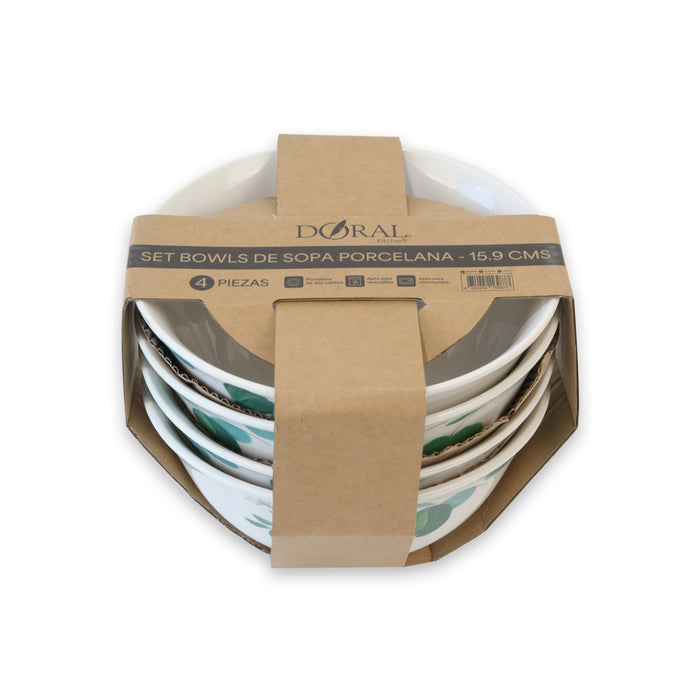 Set 4 Platos Porcelana Bowl Grande 15.9 cm - Doral Kitchen - COMPRA MÍNIMA 8 UNIDADES