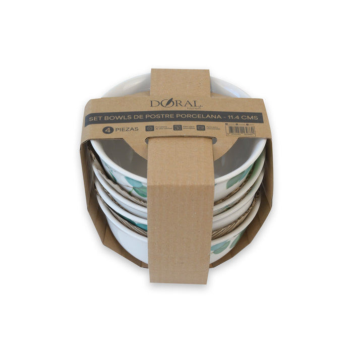 Set 4 Platos Porcelana Bowl Pequeño 11.4 cm - Doral Kitchen - COMPRA MÍNIMA 12 UNIDADES