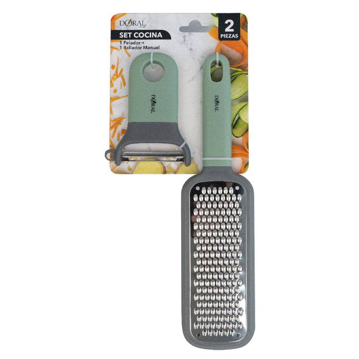 Set Cocina 2 Piezas Pelador + Rallador Manual