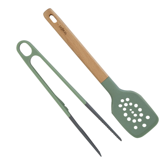 Set Untensilios de Cocina 2 Piezas Espátula + Pinza