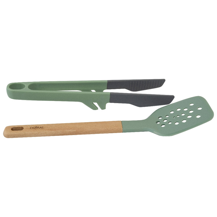 Set Untensilios de Cocina 2 Piezas Espátula + Pinza