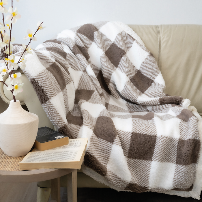 Manta Muffin Estampada Deluxe con Sherpa - COMPRA MÍNIMA 16 UNIDADES