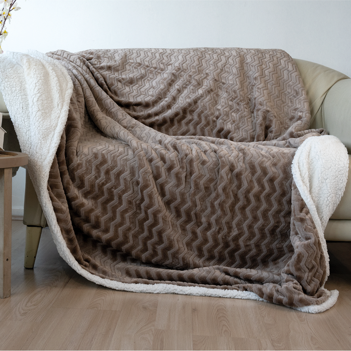 Frazada Flannel Outboss Deluxe con Sherpa - COMPRA MÍNIMA 12 UNI. 1.5 PLAZA, 10 UNI. 2.0 PLAZAS Y 10 UNI. 2.5 PLAZAS