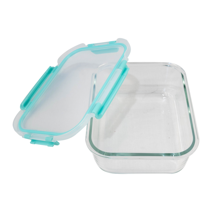 Hermético de Vidrio Borosilicato con Tapa Fresh Lock Rectangular 1500 ml - COMPRA MÍNIMA 12 UNIDADES
