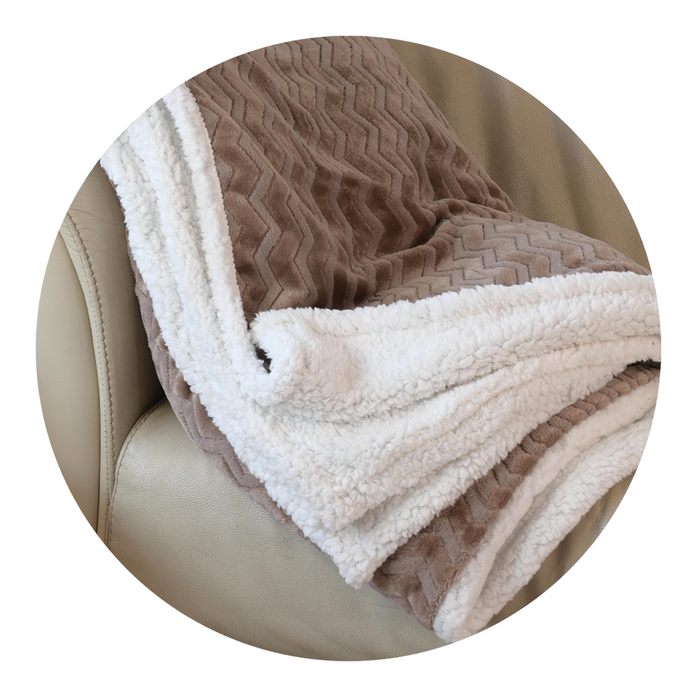 Frazada Flannel Outboss Deluxe con Sherpa - COMPRA MÍNIMA 12 UNI. 1.5 PLAZA, 10 UNI. 2.0 PLAZAS Y 10 UNI. 2.5 PLAZAS