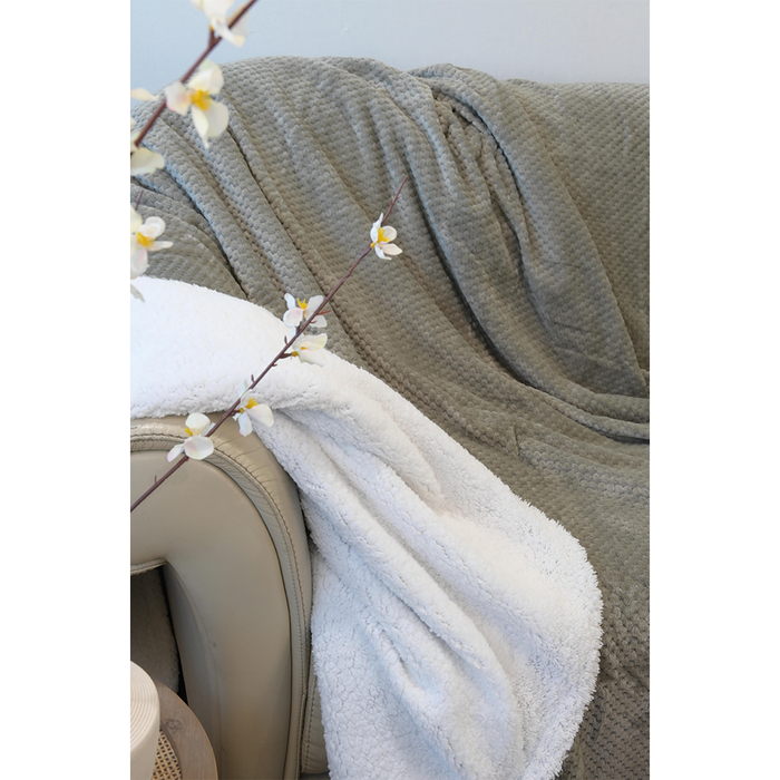 Frazada Coral Pop Deluxe con Sherpa - COMPRA MÍNIMA 12 UNI. 1.5 PLAZA, 10 UNI. 2.0 PLAZAS Y 10 UNI. 2.5 PLAZAS