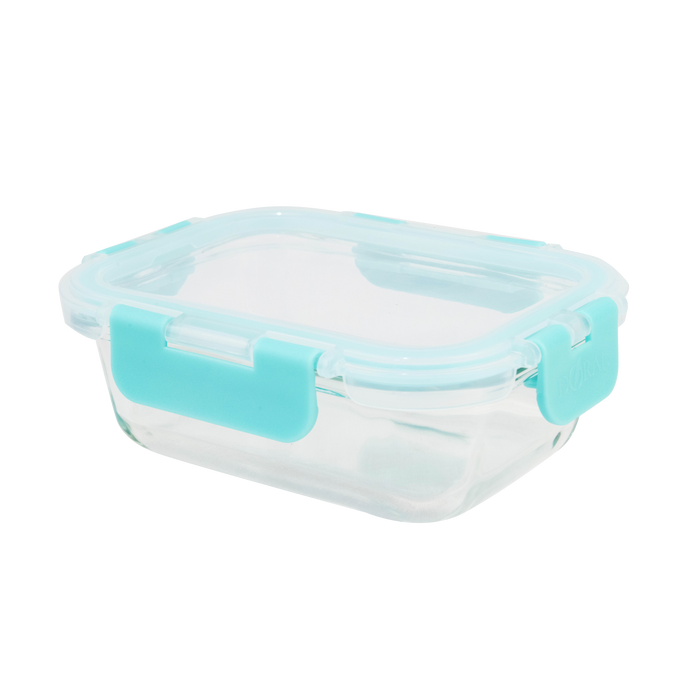Hermético de Vidrio Borosilicato con Tapa Fresh Lock Rectangular 370 ml - COMPRA MÍNIMA 24 UNIDADES