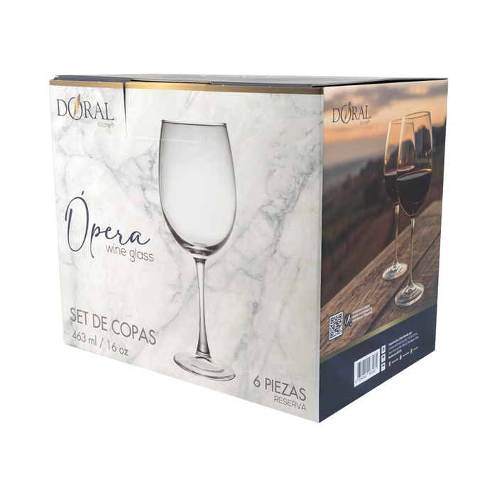 Set 6 Copas de Vidrio Opera - Modelo Reserva (463 ml) - COMPRA MÍNIMA 8 UNIDADES