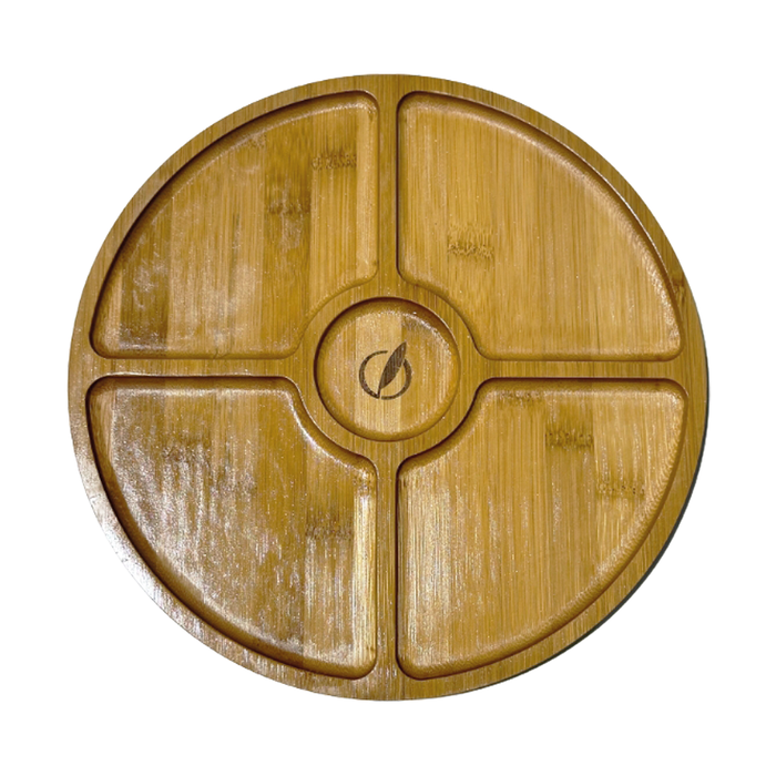 Tabla Bamboo Gourmet Redonda 30 cm con 4 Separadores - COMPRA MÍNIMA 12 UNIDADES