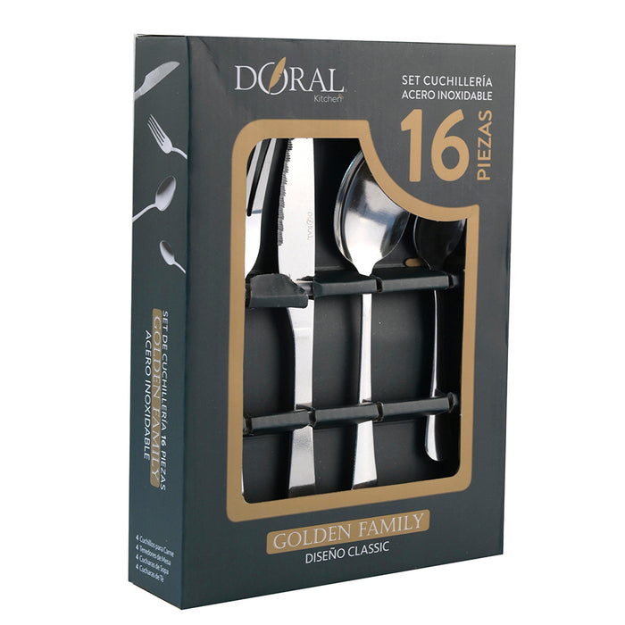 Juego Cuchillería 16 Piezas Golden Family