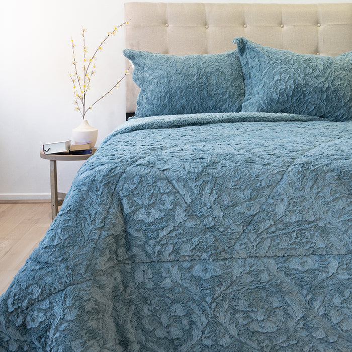 Cubrecama Plush Deluxe con Sherpa Colección Nebula  - COMPRA MÍNIMA 6 UNIDADES 1.5 Y 5 UNIDADES 2.0 PLAZAS, 2.5 PLAZAS Y 3.0 PLAZAS