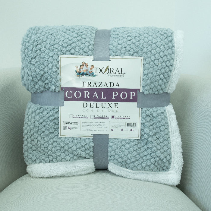 Frazada Coral Pop Deluxe con sherpa