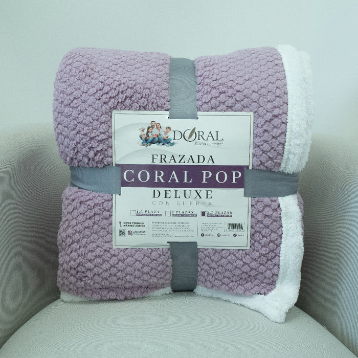 Frazada Coral Pop Deluxe con sherpa