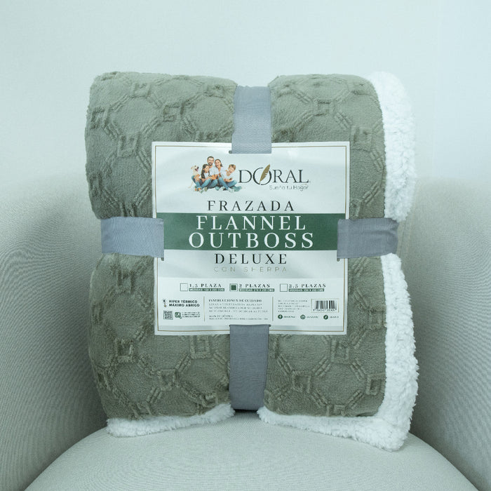 Frazadas Flannel Outboss Deluxe con Sherpa