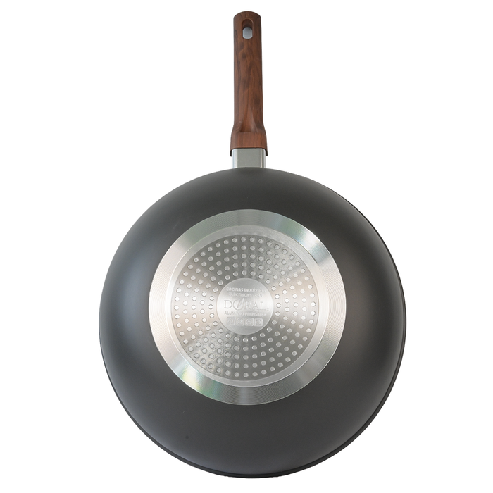 Wok Aluminio mate con tapa de vidrio & Fondo Marble 30 cm - Alessandria - COMPRA MÍNIMA 4 UNIDADES
