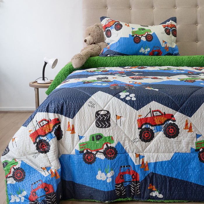 Plumón Estampado Kids Outboss Deluxe con Sherpa Colección Nebula - COMPRA MÍNIMA 6 UNIDADES