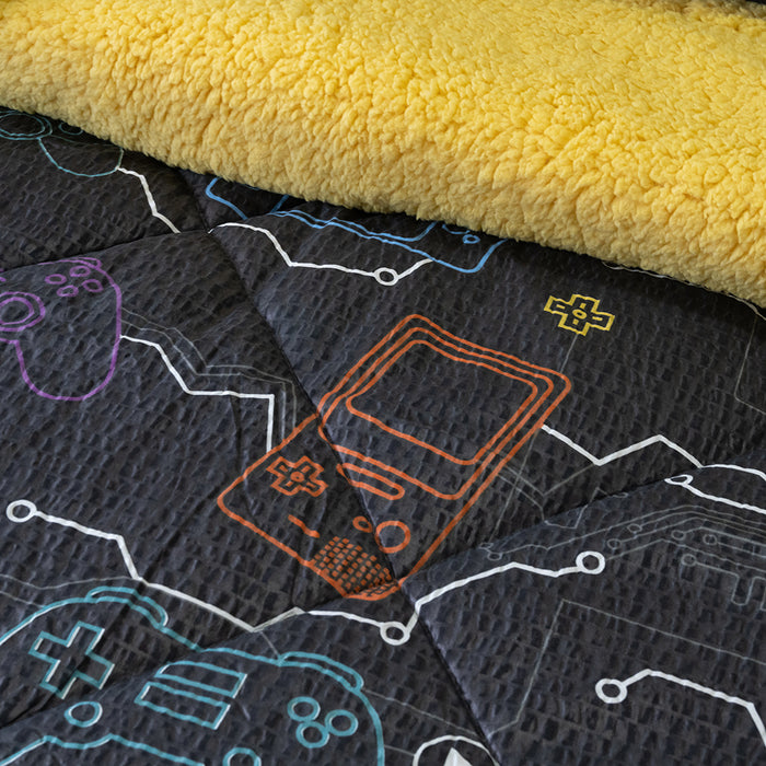 Plumón Estampado Kids Outboss Deluxe con Sherpa Colección Nebula - COMPRA MÍNIMA 6 UNIDADES