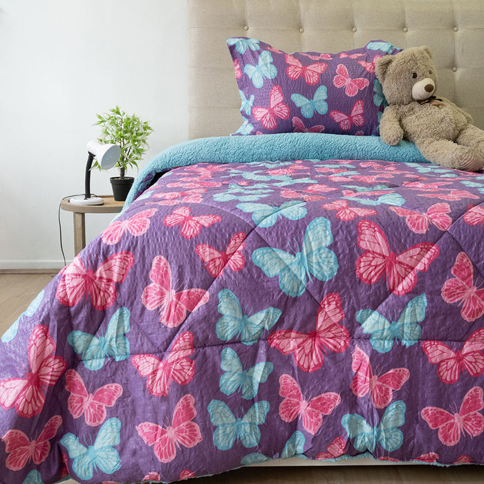 Plumón Estampado Kids Outboss Deluxe con Sherpa Colección Nebula - COMPRA MÍNIMA 6 UNIDADES
