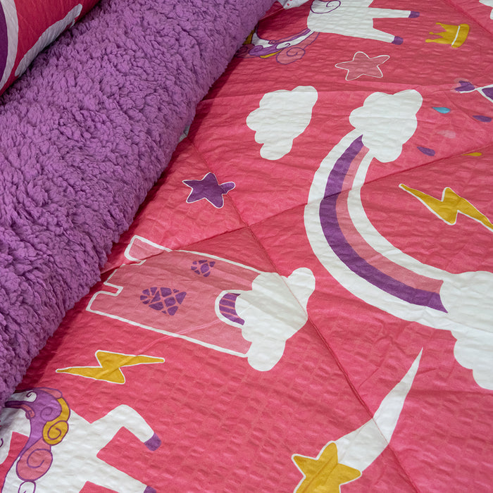 Plumón Estampado Kids Outboss Deluxe con Sherpa Colección Nebula - COMPRA MÍNIMA 6 UNIDADES