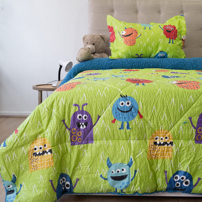 Plumón Estampado Kids Outboss Deluxe con Sherpa Colección Nebula - COMPRA MÍNIMA 6 UNIDADES