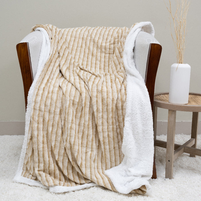 Manta Jacquard Two Tones Deluxe con Sherpa - COMPRA MÍNIMA 16 UNIDADES