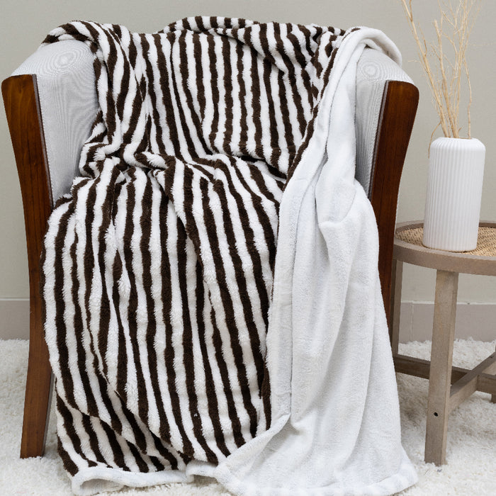 Manta Jacquard Two Tones Deluxe con Sherpa - COMPRA MÍNIMA 16 UNIDADES