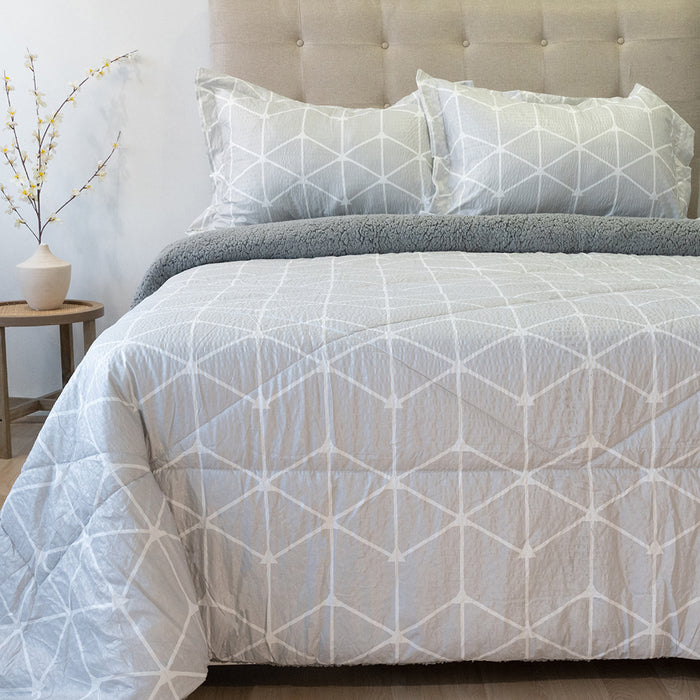 Plumón Estampado Outboss Deluxe con Sherpa Colección Nebula  - COMPRA MÍNIMA 6 UNIDADES en 1.5 Y 2.0 PLAZAS - COMPRA MÍNIMA 5 UNIDADES en 2.5 Y 3.5 PLAZAS