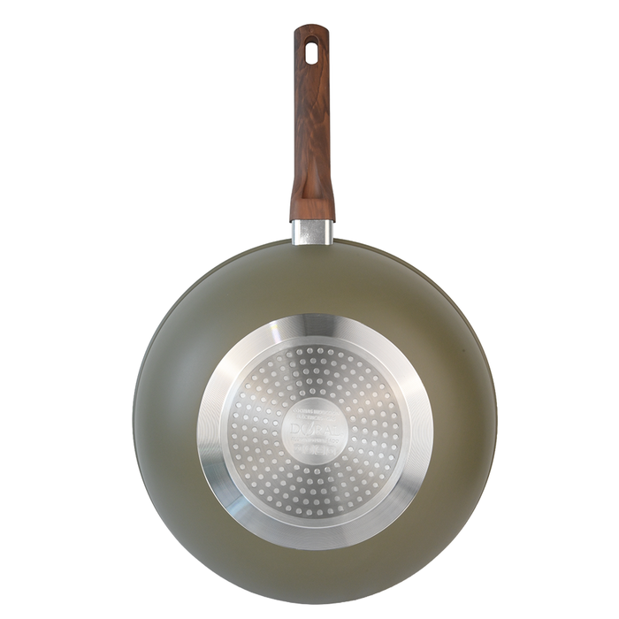 Wok Aluminio mate con tapa de vidrio & Fondo Marble 30 cm - Alessandria - COMPRA MÍNIMA 4 UNIDADES